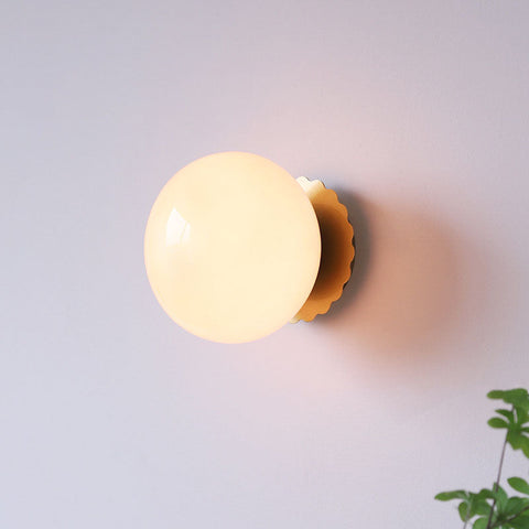 Glass Globe Wall Sconce with Plug-In or Hardwired Setup