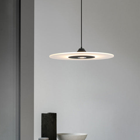 Flat LED Pendant Light with Circular Shade