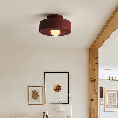 Round Polystyrene Flush-Mount Ceiling Light
