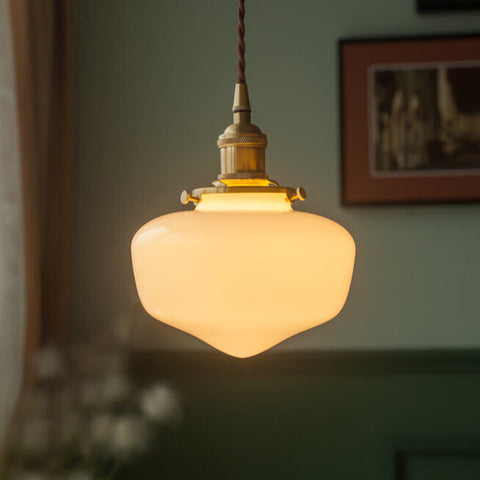 Glass Lantern Pendant Light with Metal Fitting