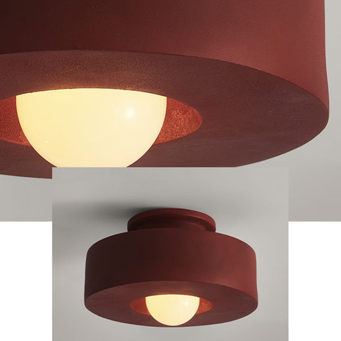 Round Polystyrene Flush-Mount Ceiling Light