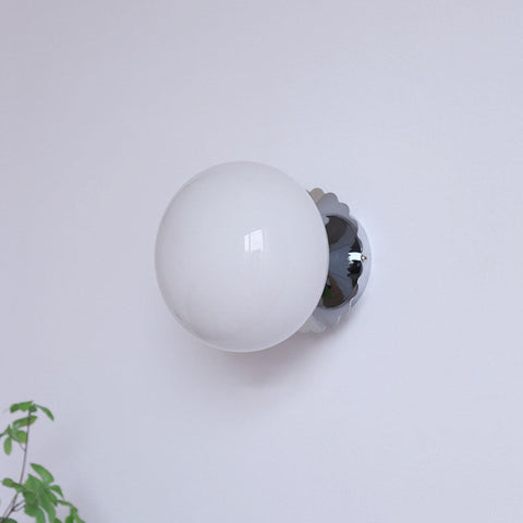 Glass Globe Wall Sconce with Plug-In or Hardwired Setup