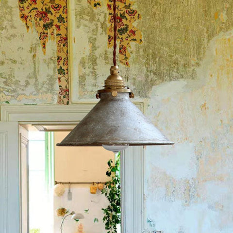 Vintage Metal Cone Pendant Light