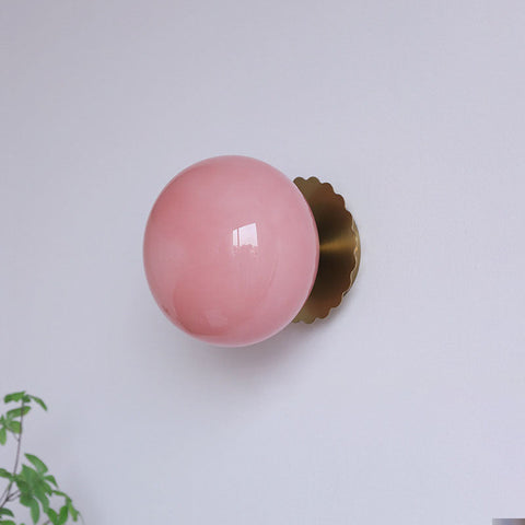 Glass Globe Wall Sconce with Plug-In or Hardwired Setup