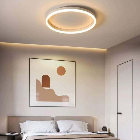 Circular LED Flush Mount Ceiling Light with Ring Design
