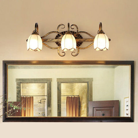 Floral Vanity Wall Light with Acrylic Shades