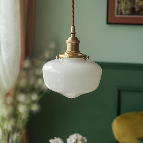 Glass Lantern Pendant Light with Metal Fitting