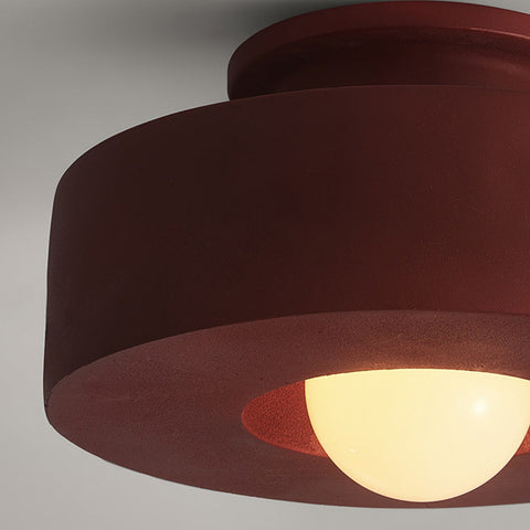 Round Polystyrene Flush-Mount Ceiling Light