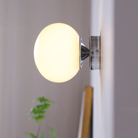 Glass Globe Wall Sconce with Plug-In or Hardwired Setup