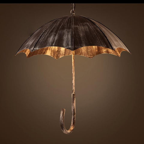 Iron Umbrella Chandelier with Five-Light Industrial Design