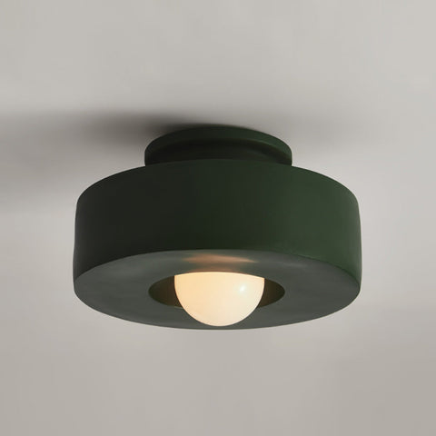 Round Polystyrene Flush-Mount Ceiling Light