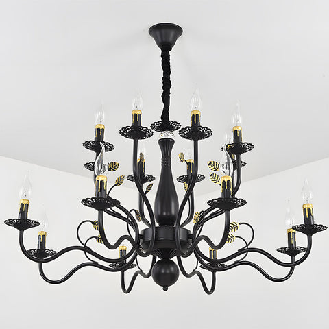 Contemporary Multi-Light Chandelier with Curved Design
