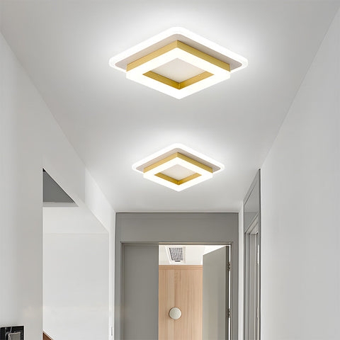 Square LED Flush Mount Ceiling Light with Layered Frame