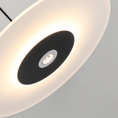 Flat LED Pendant Light with Circular Shade