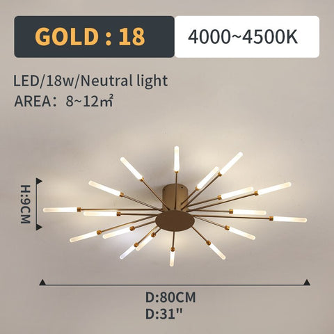 Starburst Multi-Arm LED Ceiling Light
