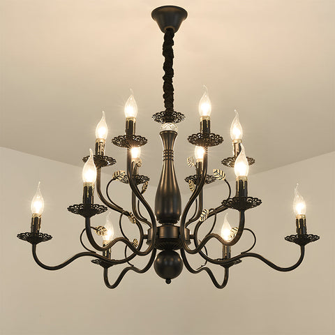 Contemporary Multi-Light Chandelier with Curved Design
