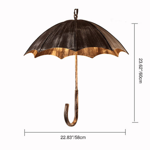 Iron Umbrella Chandelier with Five-Light Industrial Design
