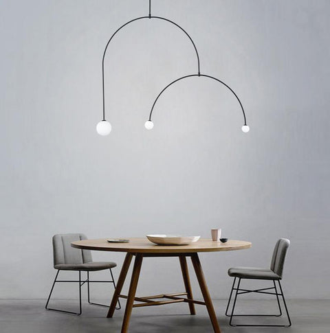 Mobile Arc Chandelier with Adjustable Hanging Globes