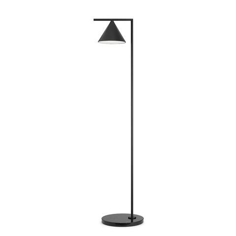Floor Lamp with Adjustable Cone Shade and Marble Base