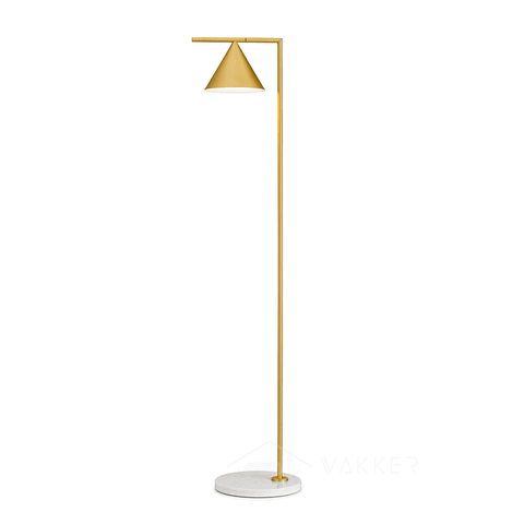Floor Lamp with Adjustable Cone Shade and Marble Base