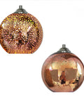 3D Firework Glass Pendant Light with Textured Globe Shade — product view