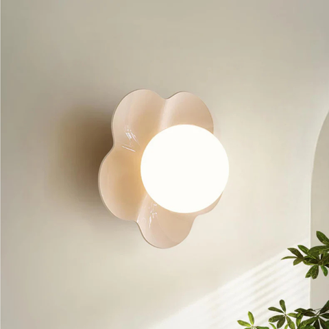 Flower Petal Wall Sconce with Frosted Globe Shade