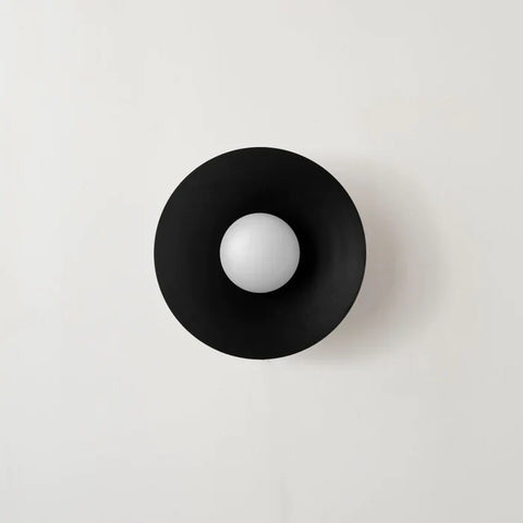Metal Flush-Mount Ceiling Light with Wide Round Shade