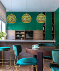 3D Firework Glass Pendant Light with Textured Globe Shade — product view