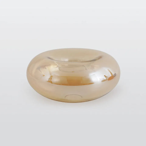 Amber Glass Globe Flush-Mount Ceiling Light