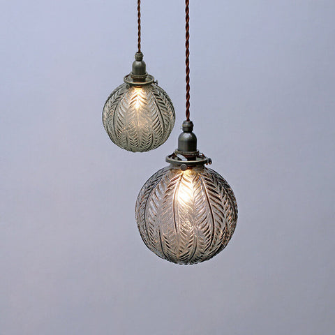 Lotus Textured Glass Globe Pendant Light