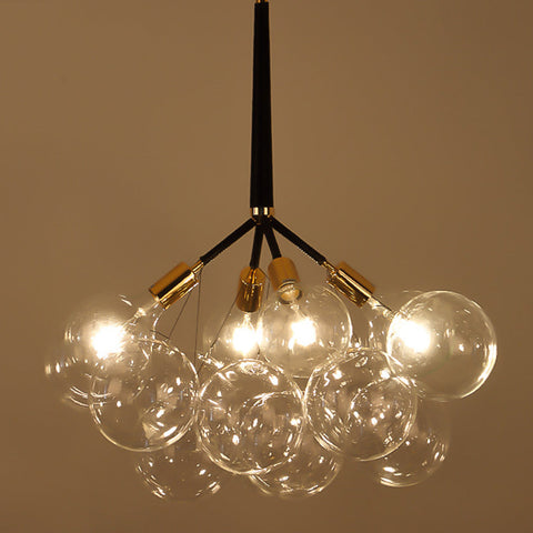 Glass Bubble Chandelier with Clustered Globes
