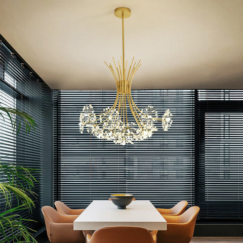 Dandelion Crystal Chandelier with Radial Glass Shades