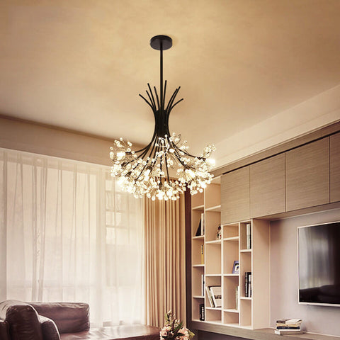 Dandelion Crystal Chandelier with Radial Glass Shades