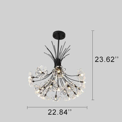 Dandelion Crystal Chandelier with Radial Glass Shades