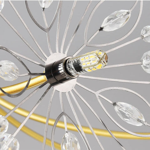 Dandelion Crystal Chandelier with Radial Glass Shades