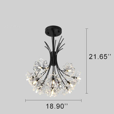 Dandelion Crystal Chandelier with Radial Glass Shades