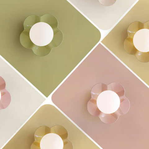 Flower Petal Wall Sconce with Frosted Globe Shade