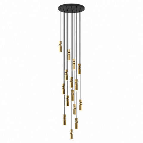Pendant Light with Metal Cylinders and Decorative Sphere Detail