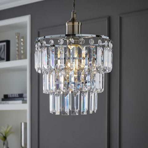 Traditional Crystal Tiered Pendant Light