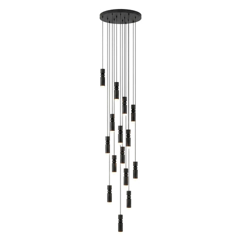 Pendant Light with Metal Cylinders and Decorative Sphere Detail