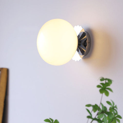 Glass Globe Wall Sconce with Plug-In or Hardwired Setup