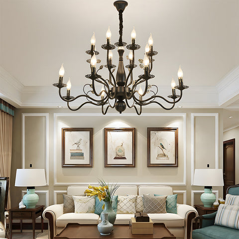 Contemporary Multi-Light Chandelier with Curved Design