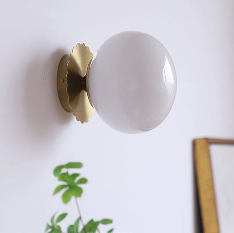 Glass Globe Wall Sconce with Plug-In or Hardwired Setup