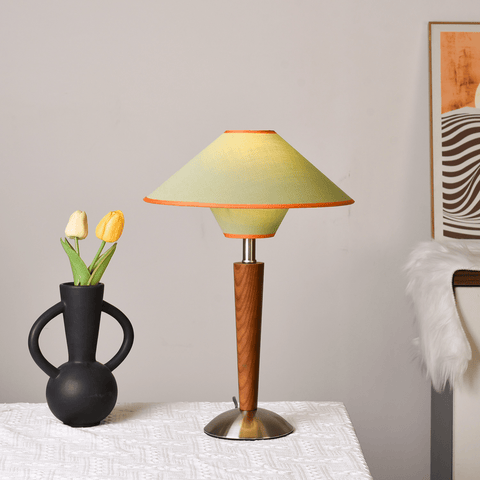 Talonwood Table Lamp with Wood Base and Fabric Shade