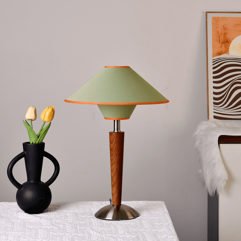 Talonwood Table Lamp with Wood Base and Fabric Shade