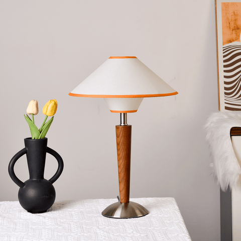 Talonwood Table Lamp with Wood Base and Fabric Shade