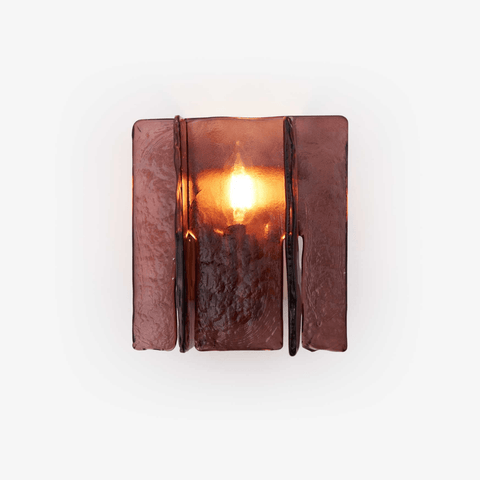 Wall Sconce with Layered Textured Glass and Decorative Metal Frame