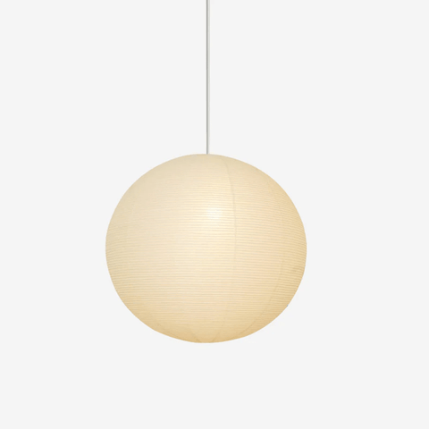 Pendant Light with Round Paper Lantern Shade and Bamboo Frame