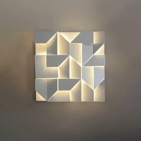 Wall Light with Geometric Aluminum Relief and Integrated LED