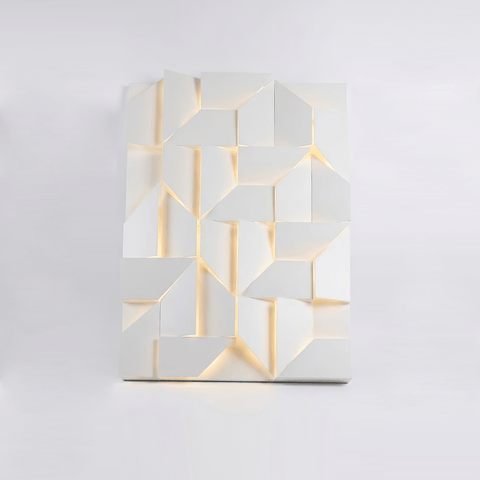Wall Light with Geometric Aluminum Relief and Integrated LED